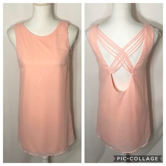 Tobi Peach Criss Cross Back Dress Small Women’s Pink - Picture 1 of 7